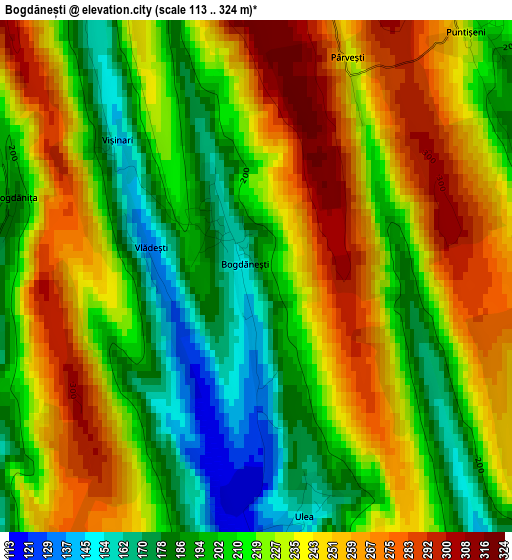 Bogdănești elevation map