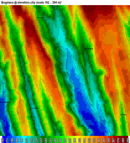 Bogdana elevation map