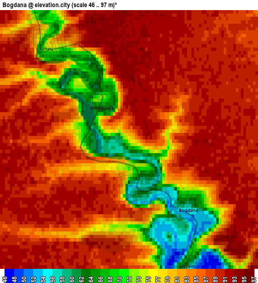 Bogdana elevation map