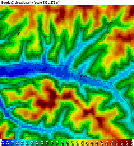 Bogda elevation map