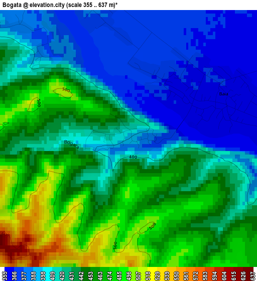 Bogata elevation map