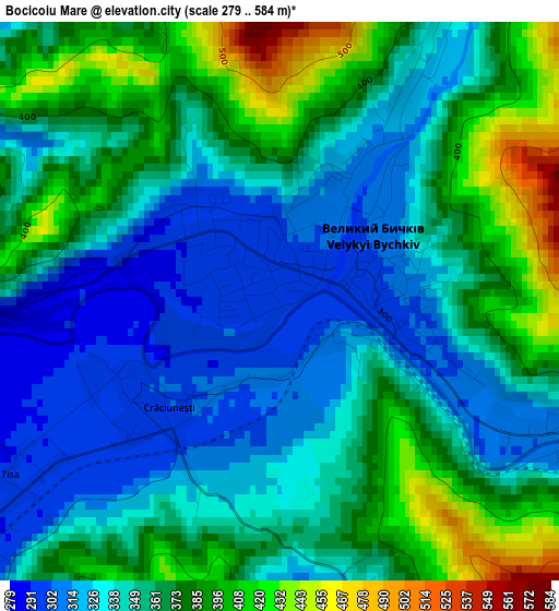 Bocicoiu Mare elevation map