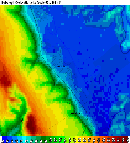 Bobulești elevation map