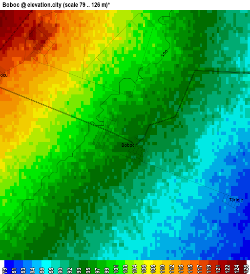 Boboc elevation map