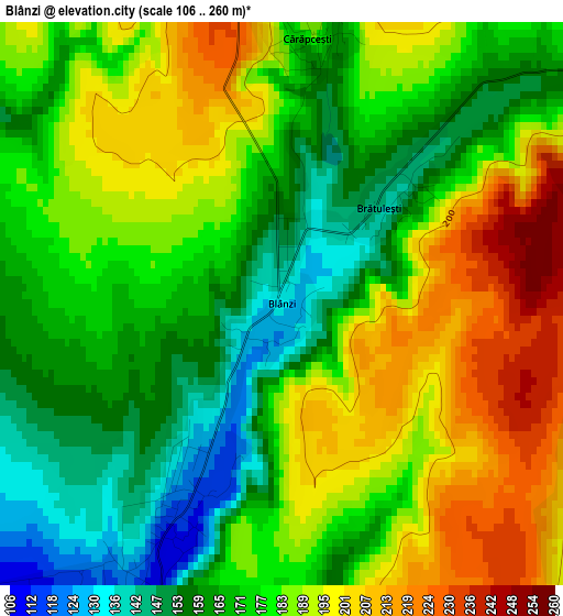 Blânzi elevation map