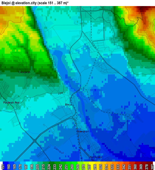 Blejoi elevation map