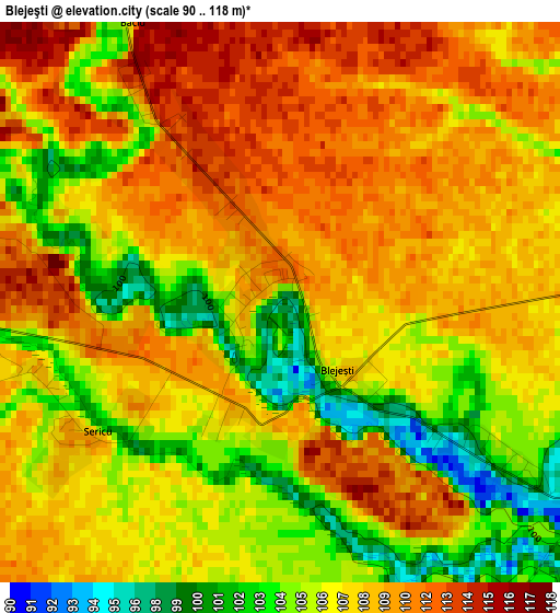 Blejeşti elevation map