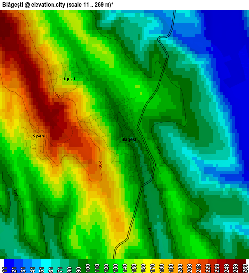 Blăgeşti elevation map