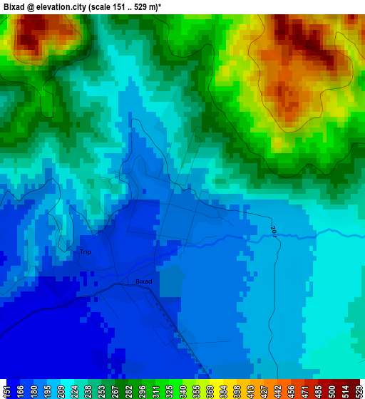 Bixad elevation map