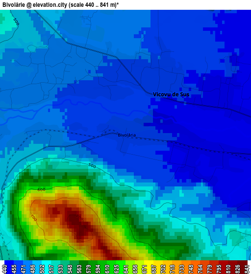 Bivolărie elevation map