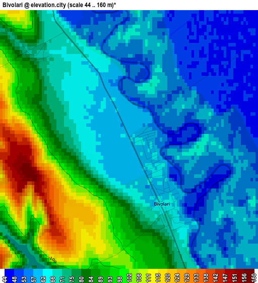 Bivolari elevation map