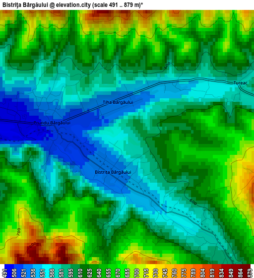 Bistriţa Bârgăului elevation map