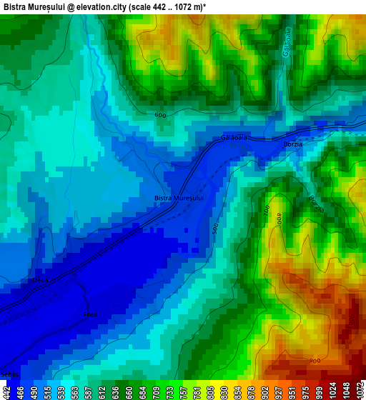 Bistra Mureșului elevation map