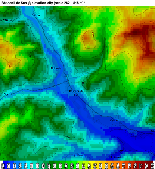 Bâscenii de Sus elevation map