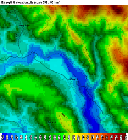 Bârseşti elevation map