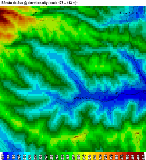 Bârsău de Sus elevation map