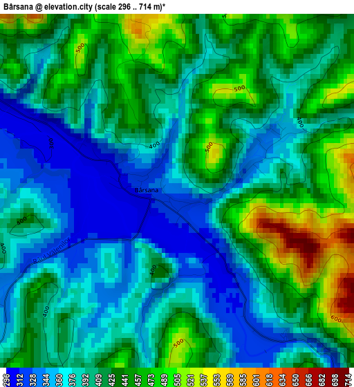 Bârsana elevation map