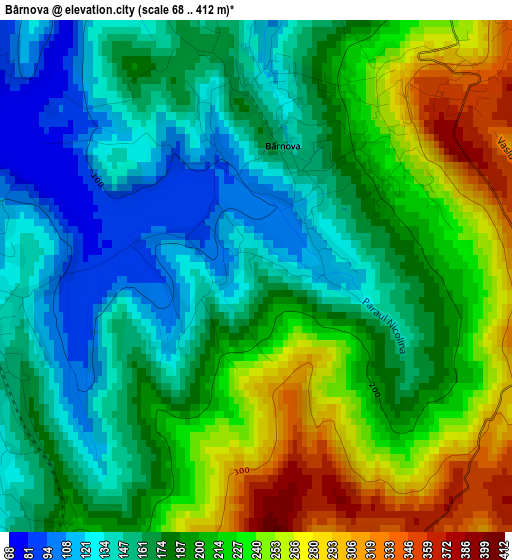 Bârnova elevation map