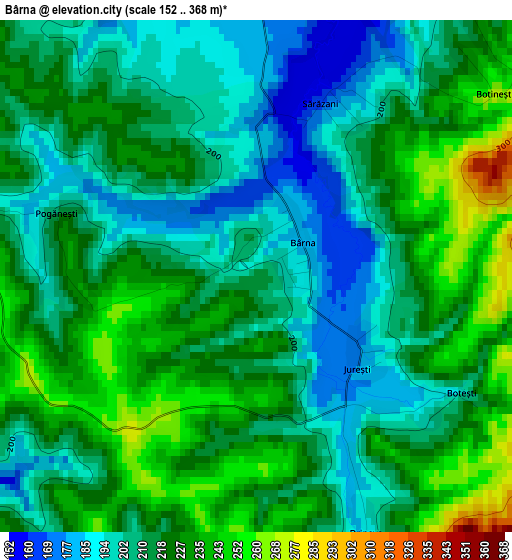 Bârna elevation map