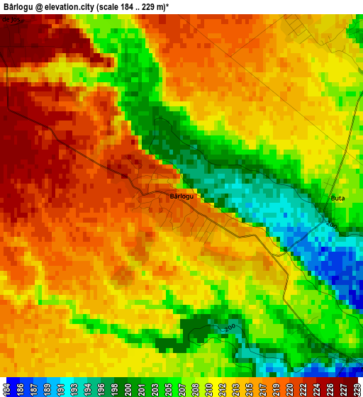 Bârlogu elevation map