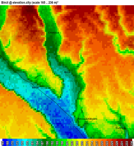 Bircii elevation map