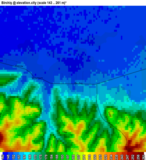 Birchiş elevation map