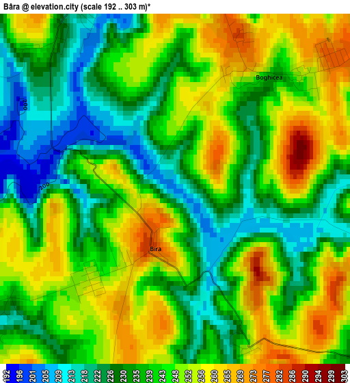 Bâra elevation map