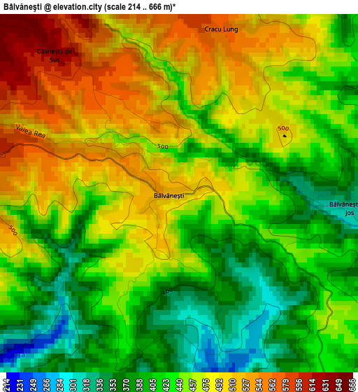 Bâlvăneşti elevation map