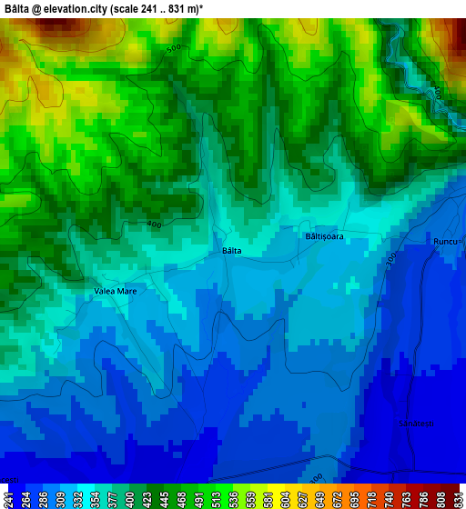 Bâlta elevation map