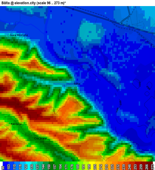 Bâlta elevation map