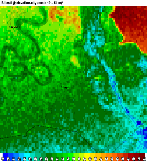 Biliești elevation map