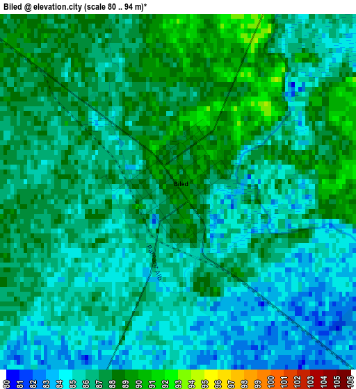 Biled elevation map