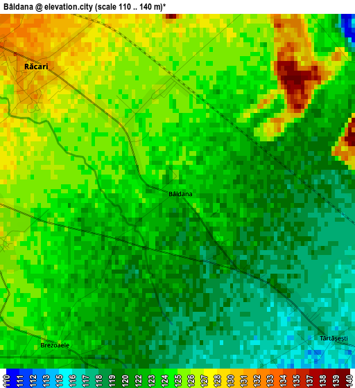 Bâldana elevation map