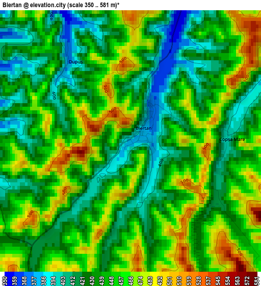 Biertan elevation map