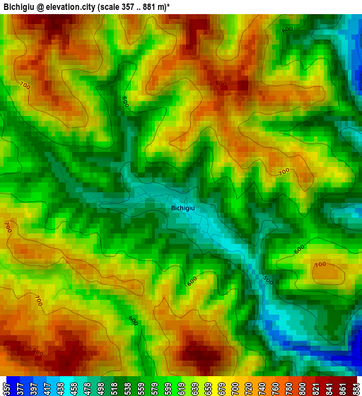 Bichigiu elevation map