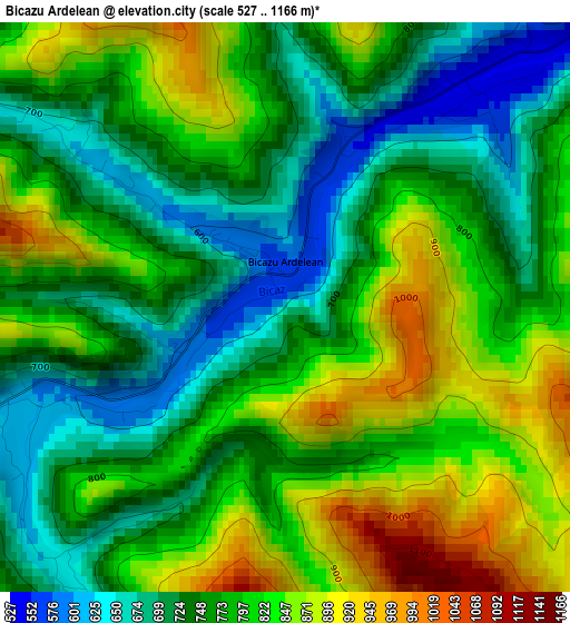 Bicazu Ardelean elevation map