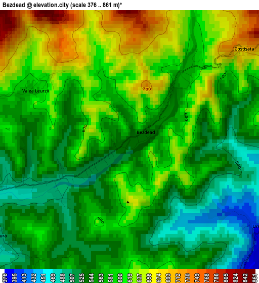 Bezdead elevation map