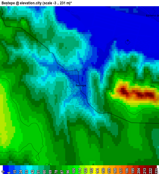 Beștepe elevation map