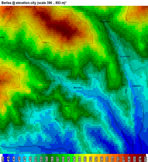 Bertea elevation map