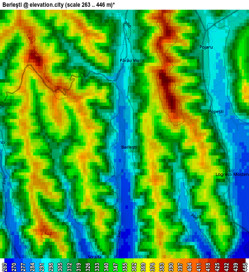 Berleşti elevation map