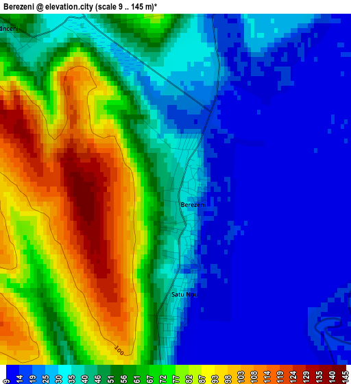 Berezeni elevation map