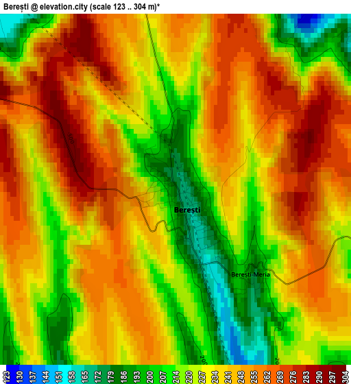 Berești elevation map