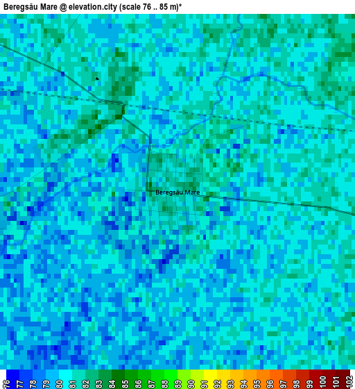 Beregsău Mare elevation map