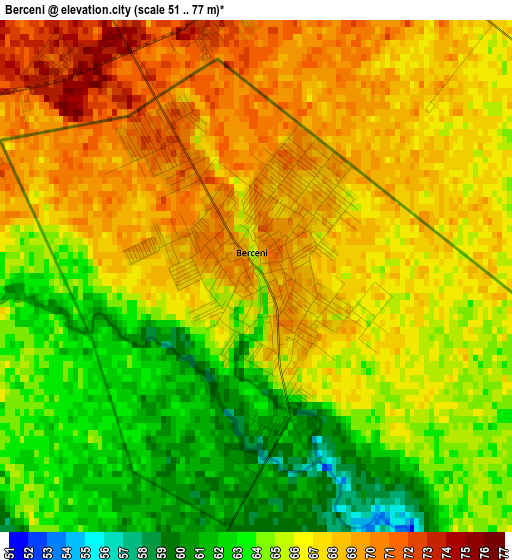 Berceni elevation map