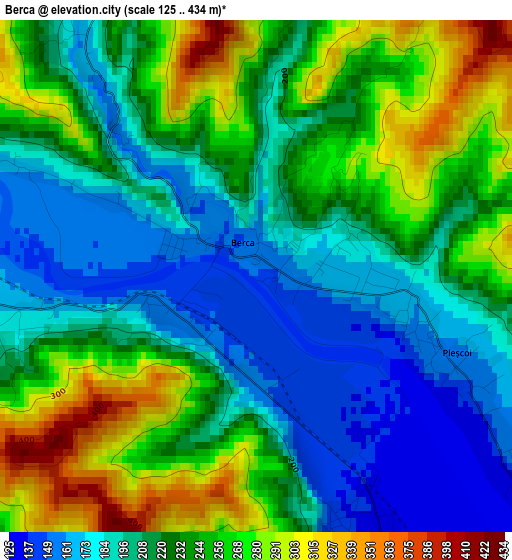 Berca elevation map