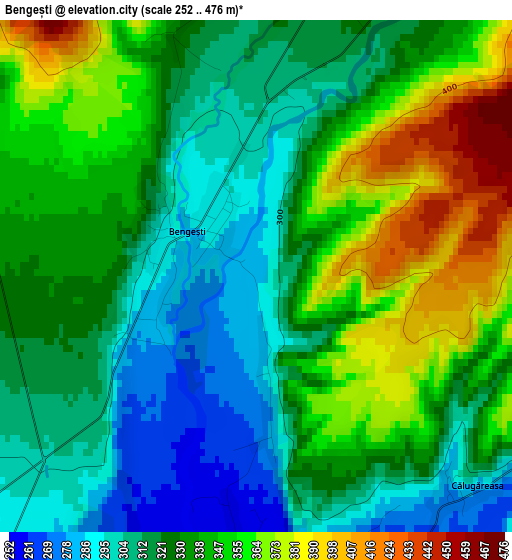 Bengești elevation map