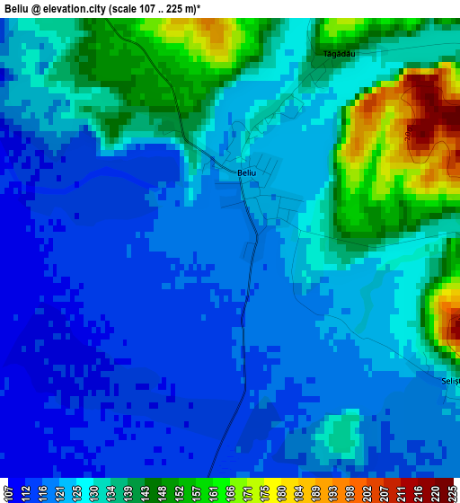 Beliu elevation map