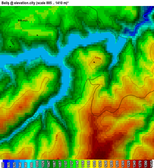 Beliş elevation map