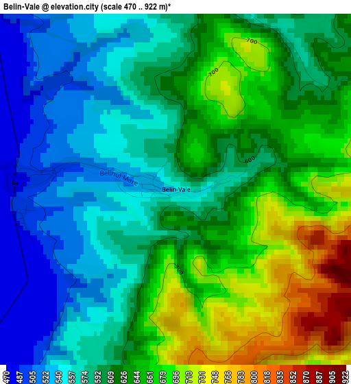 Belin-Vale elevation map