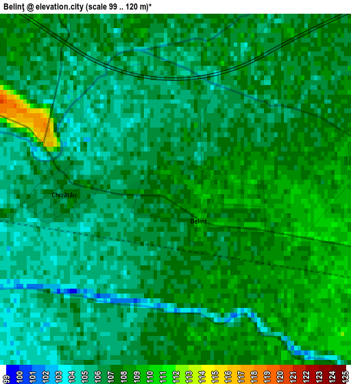 Belinţ elevation map